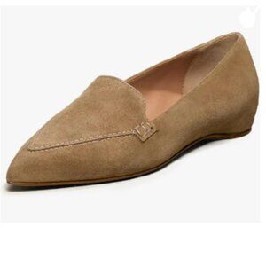 FOWT Brown Pointed Toe Pumps Solid Color Slip On Flat Loafers Cozy Party Shoes